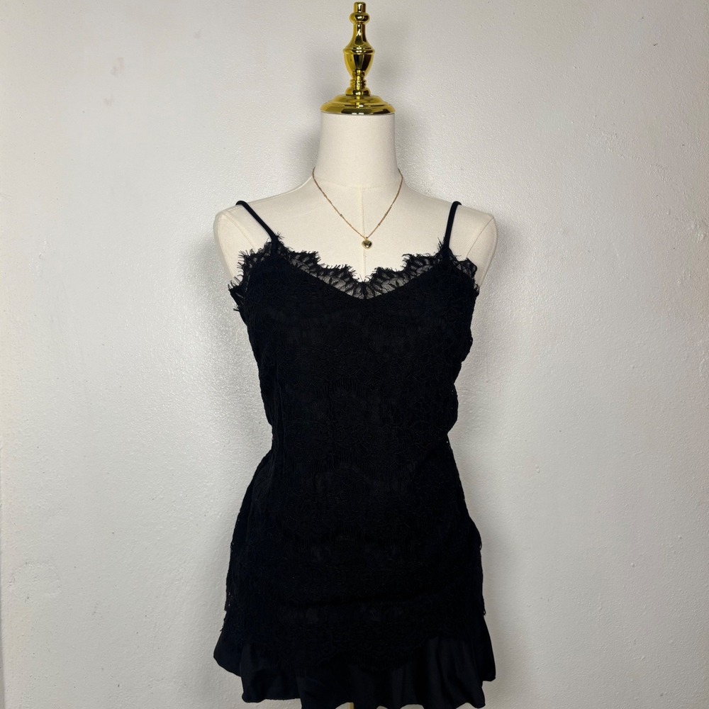 monteau‎ los angeles black lace camisole blouse going out y2k coquette chic goth